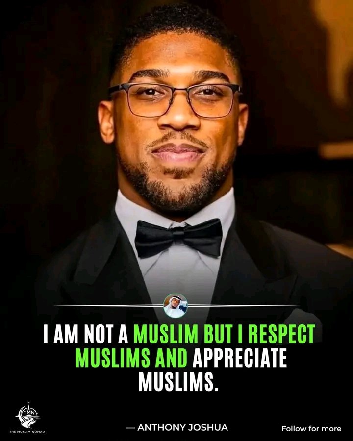rafinsonic1's tweet photo. Anthony Joshua, who isn't Muslim, said he respects and appreciates Muslims. It's a good reminder that respect can be the first step toward understanding. https://t.co/yoxH11N7GH