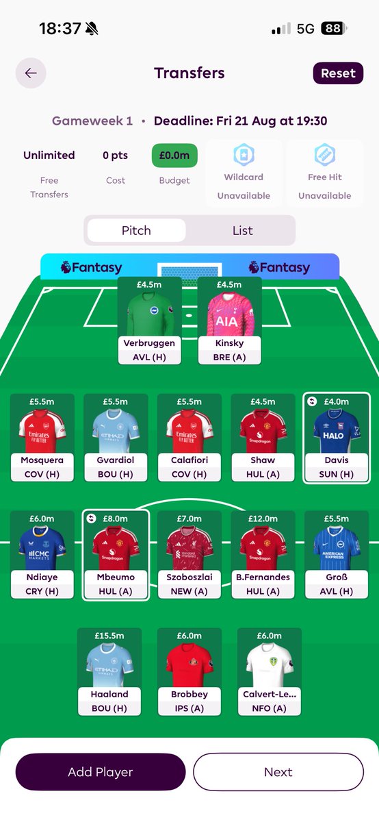 Stvora77's tweet photo. @LetsTalk_FPL Sominting like this. Double arsenal Defence, Bruno and Halland https://t.co/RrzIU6ibXs