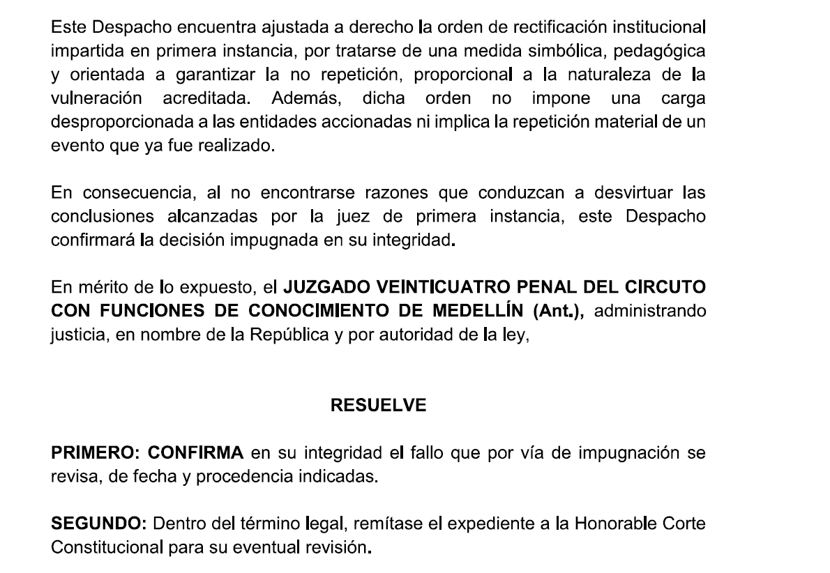 Santialar5611's tweet photo. En la mañana de ayer nos fue notificado el fallo de 2da Instancia donde se confirma la sentencia que declara que tanto @FicoGutierrez como la @BPPiloto en cabeza de @esesteesteban cometieron un acto de censura previa y ordena unas medidas que a la fecha no se han cumplido. 

👇🏾 https://t.co/L9AWnxlmE9