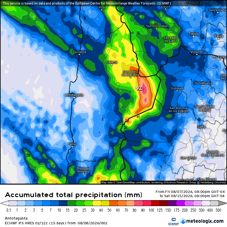 EdoWeatherman's tweet photo. ALERTA POR LLUVIAS E ISOTERMA ALTA EN ZONA NORTE. ACTUALIZACIÓN. 
RIESGO DE CATÁSTROFE.

A partir de las recientes actualizaciones, la situación ahora se ve más compleja.

El evento en altura, producirá precipitaciones de intensidad variable, a ratos intensa, probables tormentas eléctricas, viento y todo acompañado de una isoterma que se moverá sobre los 3000-3500 msnm, incluso puede subir a los 4000 msnm. Esto afectará entre las regiones de Tarapacá y Coquimbo, pero concentrará su fuerza en sectores interiores y cordilleranos de las regiones de Antofagasta y Atacama, con montos que en algunas localidades superarán los 70-100 mm. Riesgo extremo de aluviones.

La situación puede causar severas complicaciones en la región de Atacama que ya fue afectada por los temporales de julio y que ahora tendrán lluvia en lugares donde debería caer nieve. Misma situación puede ocurrir en el interior de Antofagasta.

Espero que las autoridades establezcan las medidas preventivas pertinentes, el tiempo se agota.

Como si lo anterior no bastara, un segundo evento afectará el norte durante el fin de semana, que aportará en varios sectores más de 20-40 mm. De esto hablaré en próximas actualizaciones.

Con todo lo que estoy informando, si aún existe gente que quiere poner en duda esto, espero que sean los primeros en ayudar cuando la situación se vuelva compleja. 

Recuerde compartir respetando mi autoría y que esto alcance a la mayor cantidad de personas del norte para que se preparen.

Estaré actualizando esta tarde.