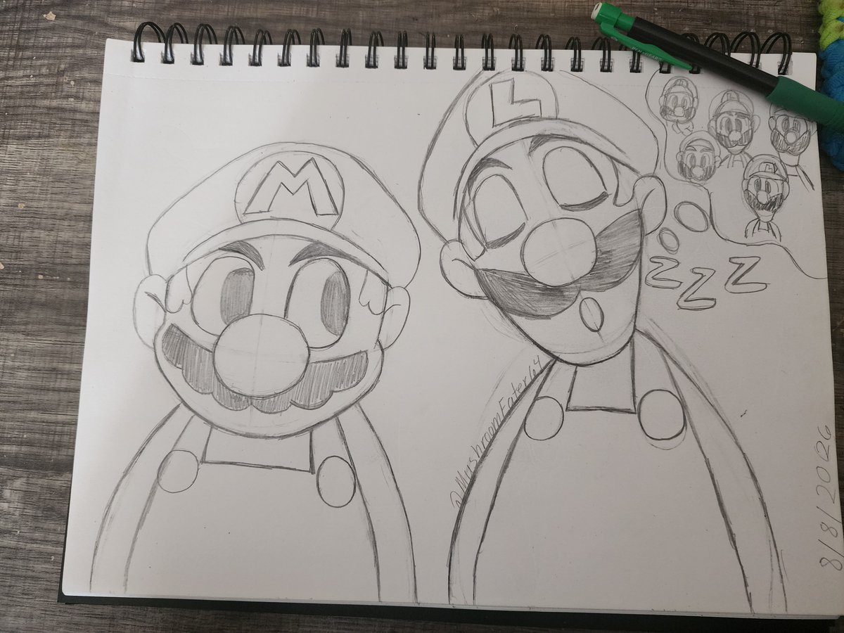 MushroomEater64's tweet photo. Mario &amp; Luigi Rream Team drawing https://t.co/RAiCBbVsgJ