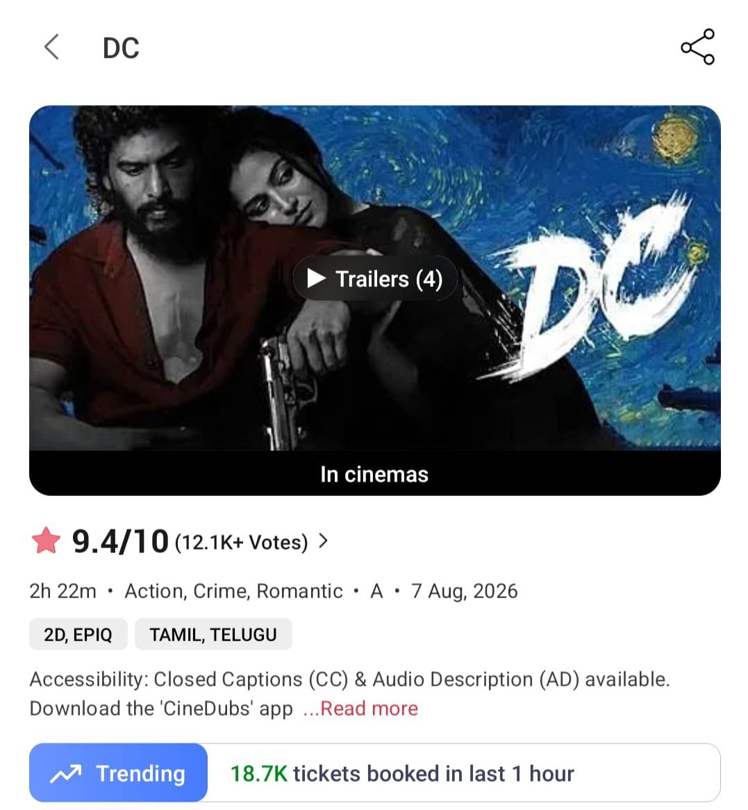_sriramokr's tweet photo. Rampage ante idhe ra 💥🤯🥵
Aagadam anedhi ledu 🔥
Day 2 bookings Day 1 kanna huge 🔥📈
#BlockbusterDC https://t.co/QW8pcYey90