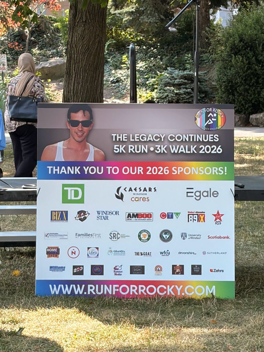 drewdilkens's tweet photo. Windsor-Essex Pride Fest celebrations continued today with the annual Run for Rocky at Dieppe Gardens. The City of Windsor, through my Office, proudly supports this event with site racecourse set-up each year. Thanks to Windsor-Essex Pride Fest, Nancy and Rob Campana, and all the organizers, sponsors, volunteers and participants making this year’s run – and all Pride celebrations this week – part of another festival to remember!