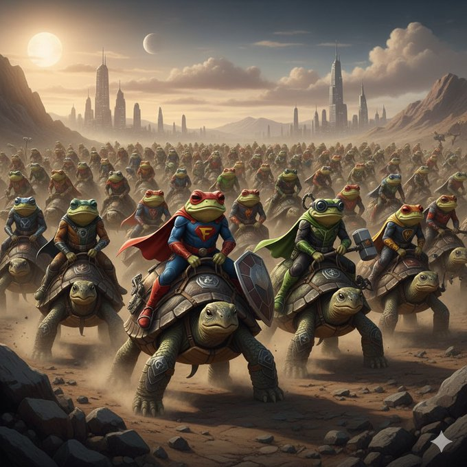 FrogonTurtle's tweet photo. When we get the whole gang together for the END GAME FIGHT....that'll be fun! #FOT #FROGonTURTLE #SUPERHERO #SQUADDEEP #HAMMERTIME #frog #turtle https://t.co/pUH4FgAT3G