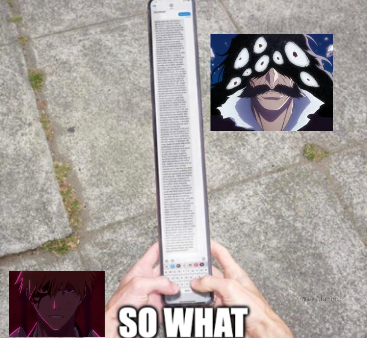 ImjJarnail's tweet photo. How conversation between Yhwach and Ichigo went. https://t.co/6fT8eAHXMw