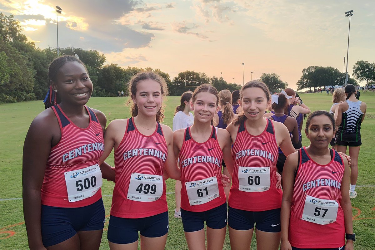 Cententrack's tweet photo. 2026 XC season is here. Medalist for the Plano ISD HS XC meet for CHS are Nandini 2nd, Anastasia 5th for Varsity and Brynn placed 17th in JV. Great day to be a Titan. https://t.co/EFkJXTfX83