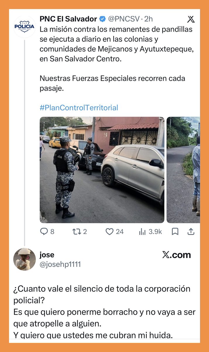musikeys1's tweet photo. Una respuesta así no sale porque sí. La provoca la @PNCSV cuando con unos se mueve rapidito, los exhibe y cuenta hasta qué desayunaron; pero si el caso huele a $$, se hace la maje y desaparece.

La sospecha no la hace la gente. La fabrica la inacción institucional y las formas. https://t.co/jvbtXXVgCx
