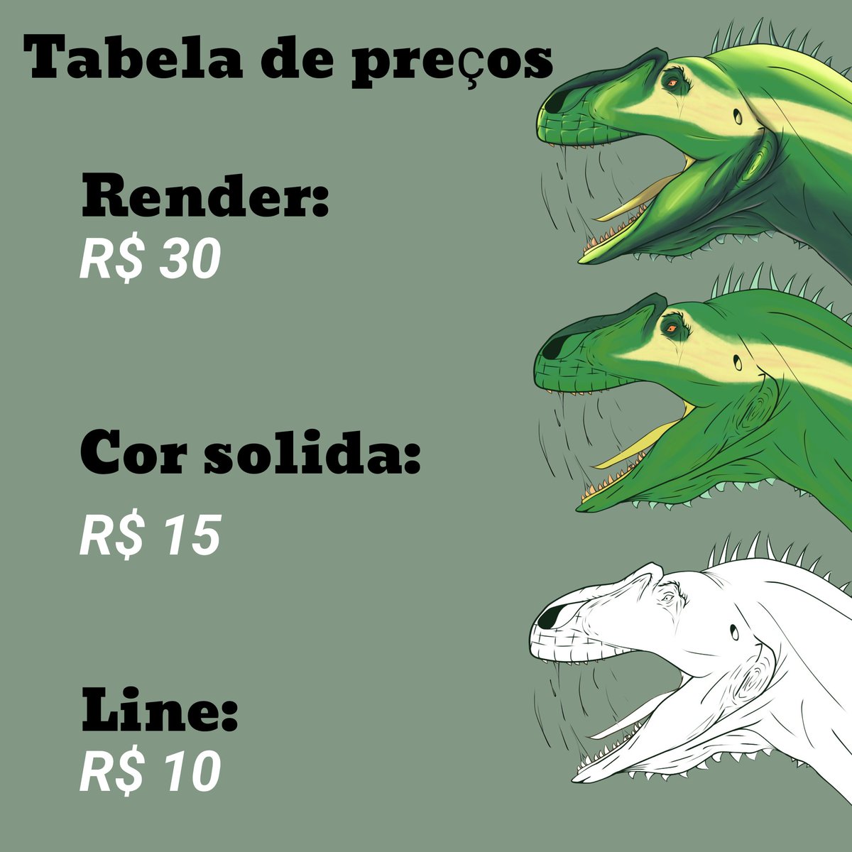 sugnoma0's tweet photo. Minha tabelinha de preços para comissões
#art #arte #paleoarte #paleoart #desenho #commission #comissões https://t.co/kmZHINFQBI