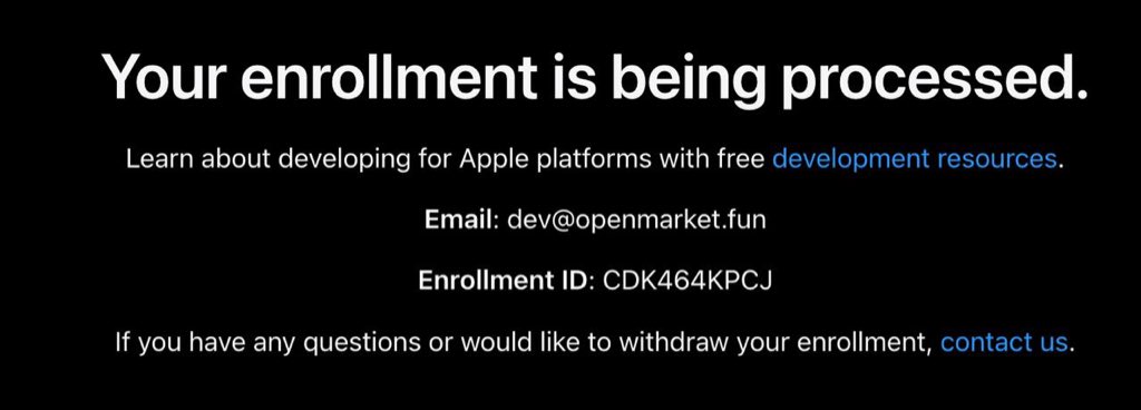 OpenMarket_fun's tweet photo. Apple AppStore listing is underway now, more details will be revealed once test flight is completed https://t.co/Ah1dQowzDq