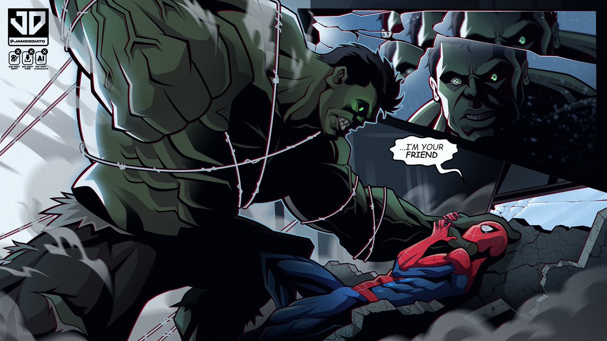 jamesdiato's tweet photo. Hulk vs Spiderman “I’m your friend”

#marvelfanart #spiderman https://t.co/jA9zZUXPJX