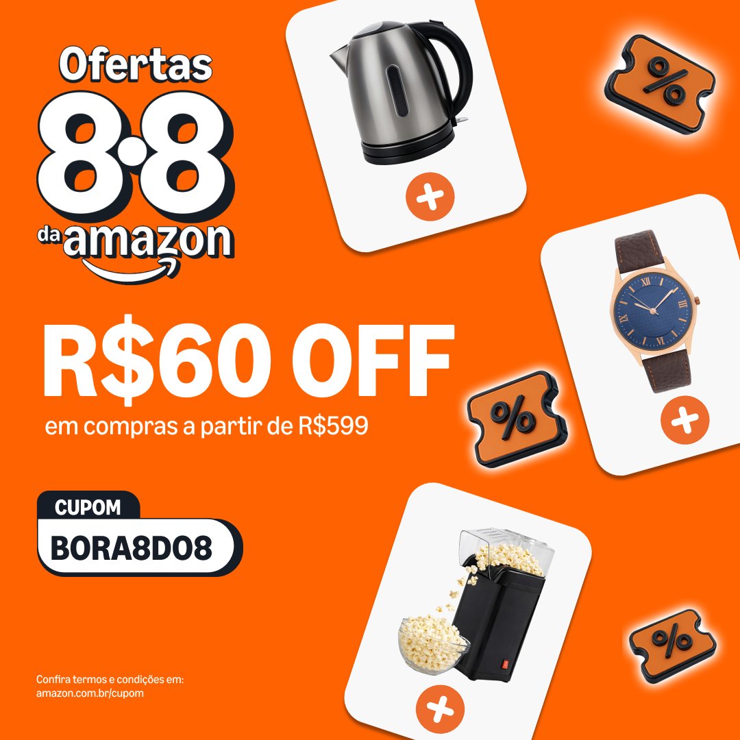 amazonbrasil's tweet photo. Olha o carro do cupom passando!

🎟️Use BORA8DO8 e aproveite R$60 off em compras a partir de R$599.

👉 Confira as Ofertas 8.8 da Amazon https://t.co/uaYrsuA41x

#TemNaAmazon #AmazonBrasil #Ofertas8Do8DaAmazon https://t.co/TIPqgyew2k