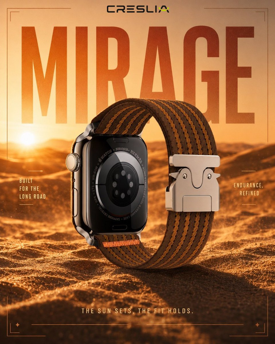 creslia_offi's tweet photo. π
Built for the long road. Endurance, refined. Meet Mirage, Creslia's military-style smartwatch band. β
Shop Now - https://t.co/rP2CCECjLv
#Creslia #MirageBand #SmartwatchBand #MilitaryStyle https://t.co/4HTOtw8yao