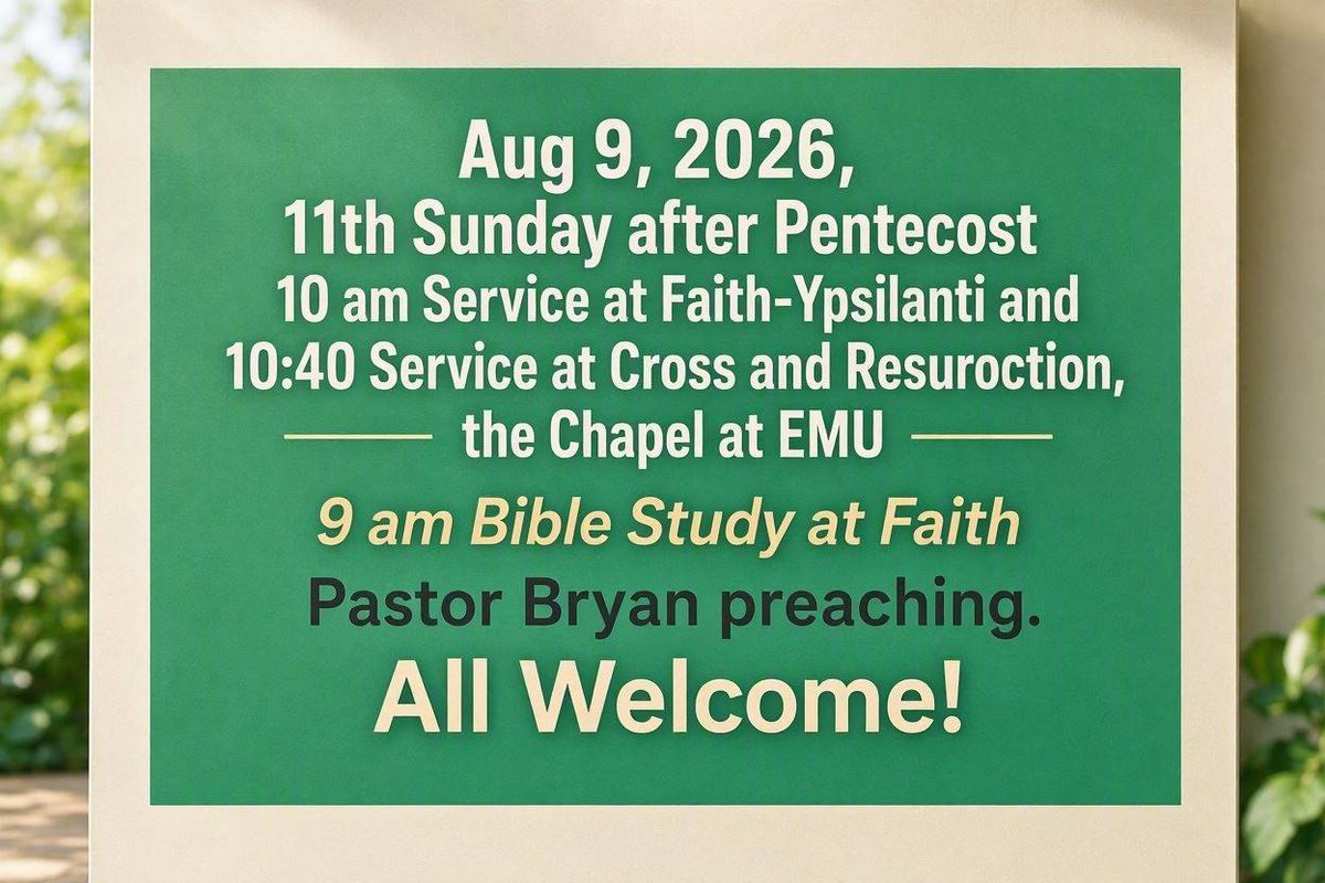 EMUChapel's tweet photo. Please join us tomorrow for Bible Study at 9am and 10am Service at Faith-Ypsi (1255 E Forest.) 10:40 Service at Cross and Resurrection, the Chapel at EMU. https://t.co/yTJBJ2mX9k Pastor Bryan preaching. All Welcome! #ypsi #emu https://t.co/ETflU6AvLr