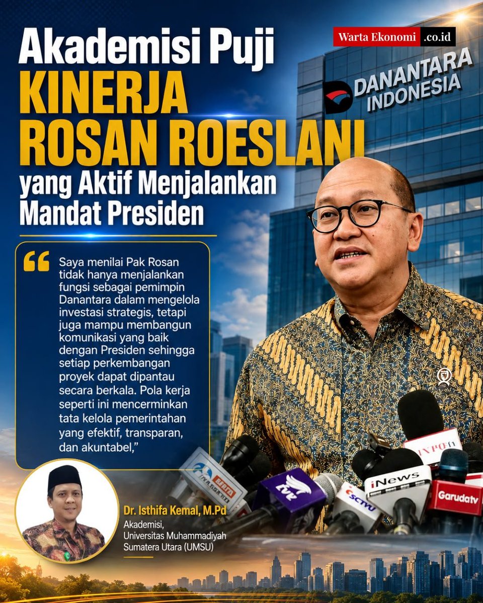 athleftic's tweet photo. Oleh akademisi kinerja pak rosan dianggap komunikatif dgn presiden, wah bagus nih Atensi Kampung Haji
#DanantaraIndonesia https://t.co/PU82VJ9a8t