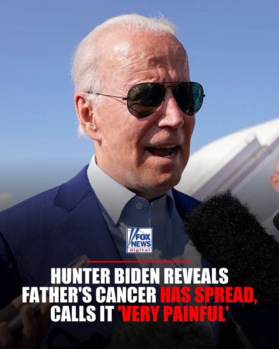 foxnewshealth's tweet photo. Former President Joe Biden's prostate cancer has spread further since his diagnosis, his son Hunter Biden revealed in a BBC interview Friday. 

The 83-year-old was first diagnosed in May 2025 after a routine exam found a small nodule. His office initially said the cancer appeared to be hormone-sensitive, allowing for effective management — but Hunter Biden now describes his father's condition as "very painful" and "very debilitating in many respects."

For metastatic prostate cancer that has spread to distant areas of the body, the five-year survival rate drops to 37%, according to the American Cancer Society.
