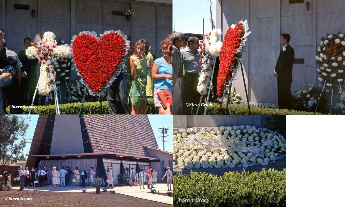MarilynMexico's tweet photo. Un puñado de fotografías en color, inéditas hasta hace poco, revelan una perspectiva distinta del funeral de Marilyn Monroe de aquel 8 de agosto de 1962. Detrás de la lente no había un fotorreportero profesional, sino un chico llamado Steve Grady, un aficionado de apenas 22 años que saltó la cerca del cementerio, logrando inmortalizar a color la conmovedora despedida de Marilyn.