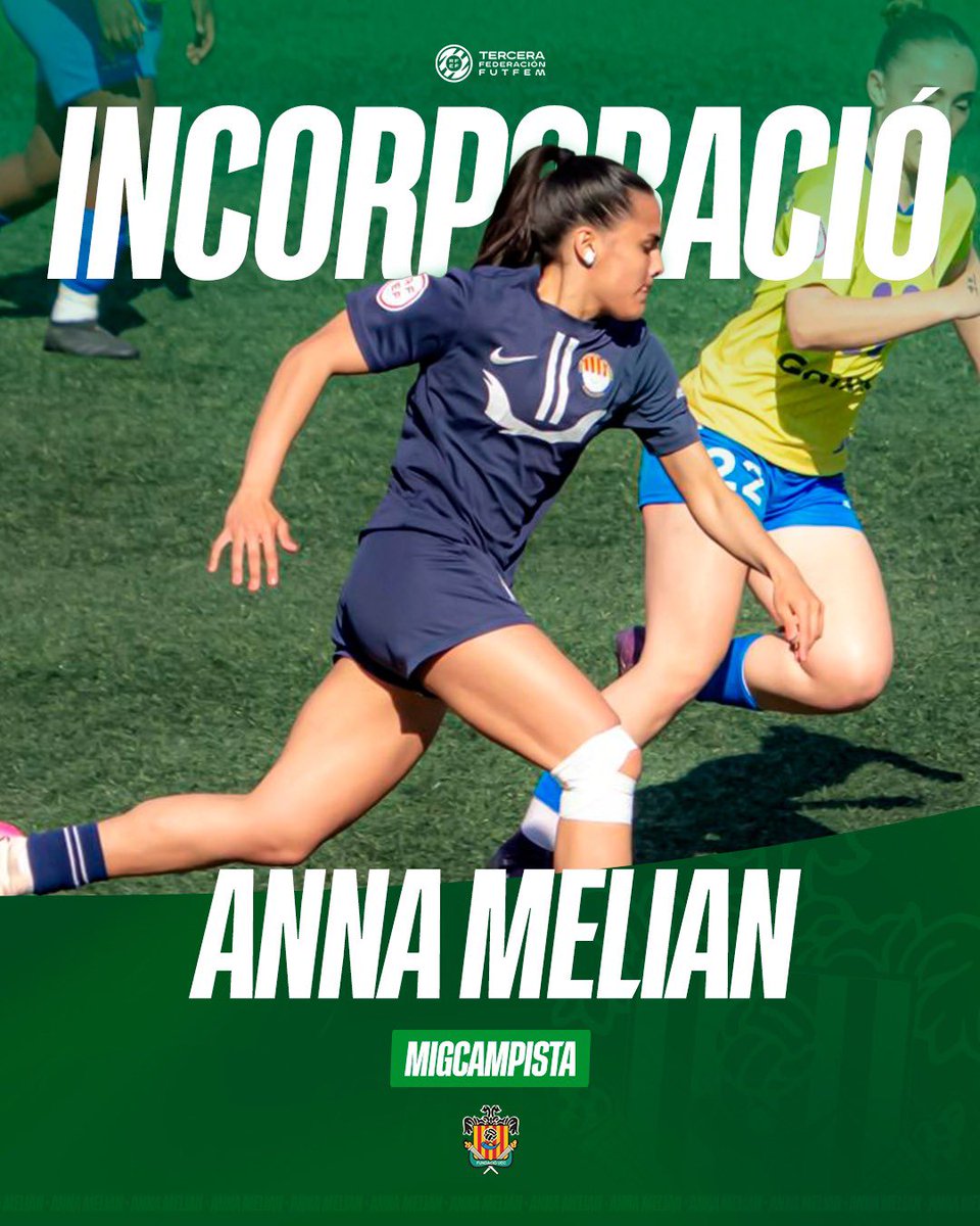 FundacioUEC's tweet photo. INCORPORACIÓ! 💚

🗂️ Temporada 2026 • 2027
📌 𝐓𝐄𝐑𝐂𝐄𝐑𝐀 𝐑𝐅𝐄𝐅 

🆕 La migcampista Anna Melián, procedent del @ceseagullbdn, nova jugadora del Primer Equip femení! 

👋🏻 Benvinguda a Cornellà!

#FundacióUEC #Ambelverdalcor 💚 https://t.co/2QGYvz3UX7