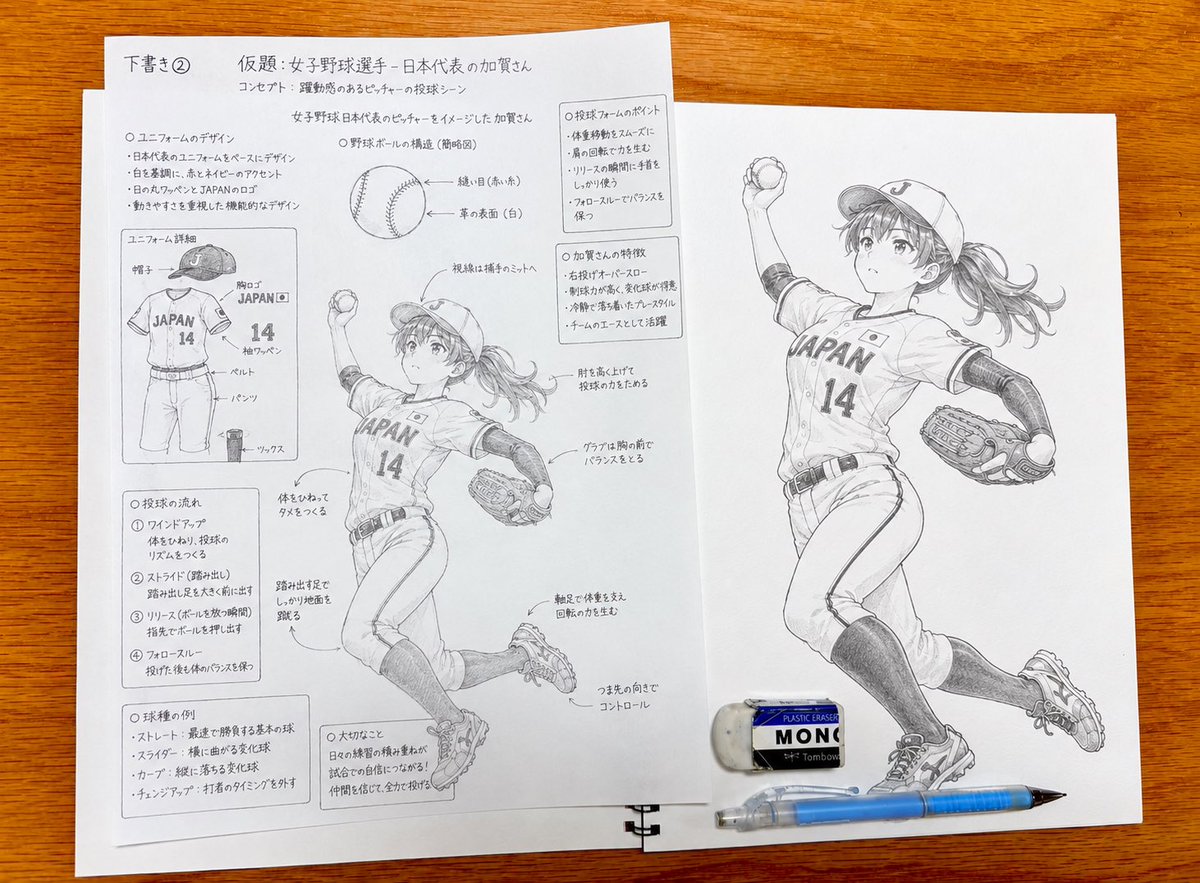 6oster's tweet photo. @akizukinosora 俺も野球で描いてみたけどどう？
1分もかかっちゃった https://t.co/FukKr2Ia4f