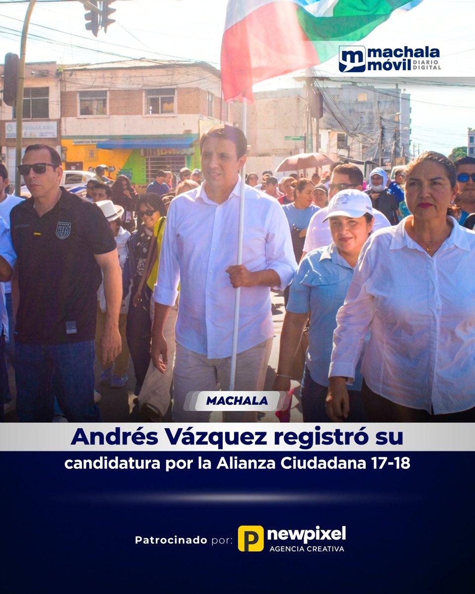 machalamovil's tweet photo. Andrés Vázquez registró oficialmente su postulación en la plataforma del Consejo Nacional Electoral (CNE) para participar en la contienda electoral como representante de la Alianza Ciudadana 17-18, vinculada al correísmo.

Más información aquí: https://t.co/C0qRKdObjY https://t.co/JxKc95Lc5R