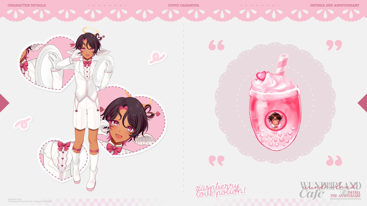 cupidcasanovaVT's tweet photo. "You might feel your heart grow a few sizes after your first sip!" 💘

isn't my drink just the cutest~?! of course, there'd be nothing less from the cutest angel!! <3 try not to fall /too/ in love with me— i mean, my love potion!!! heehee ♡

#INFERIAnniversary26 https://t.co/DYSxfU6zSn