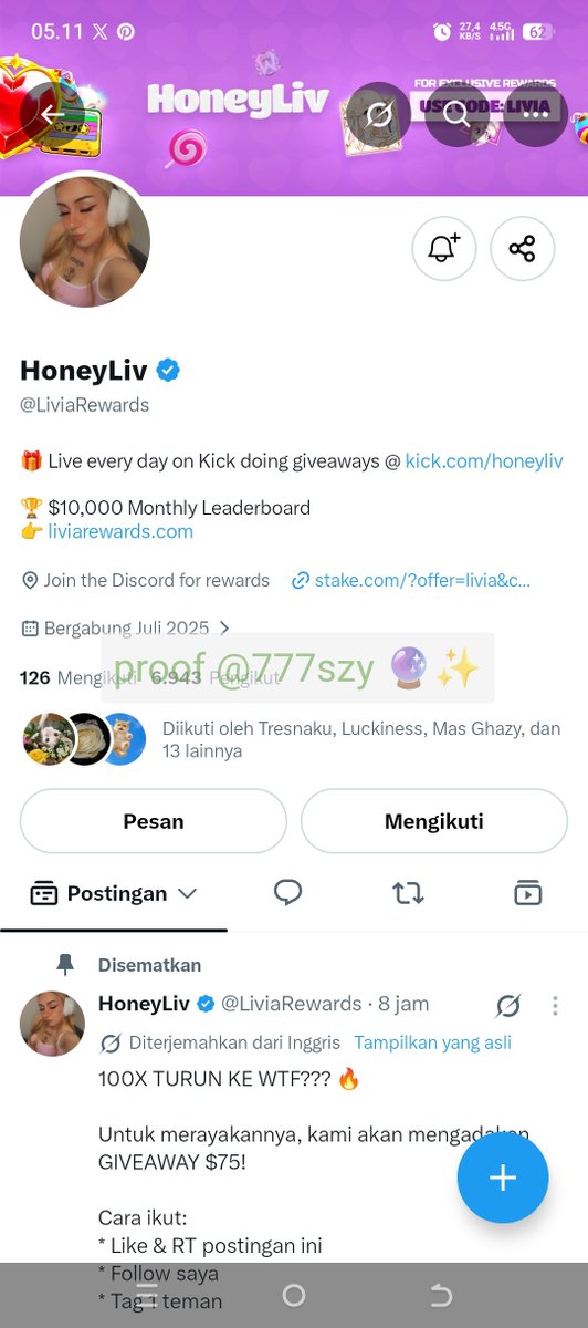 777szy's tweet photo. @hanjipromo @LiviaRewards https://t.co/NEePj0ckOc