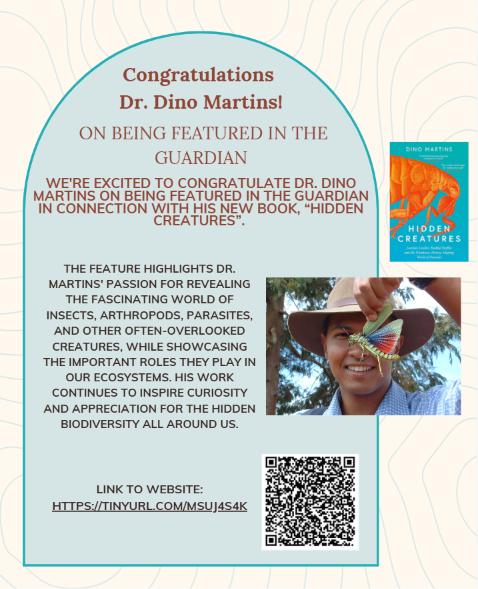 SBUEcoEvo's tweet photo. ✨ Congratulations to Dr. Dino Martins!

We’re excited to celebrate Dr. Martins being featured in The Guardian in connection with his new book, Hidden Creatures!

Congratulations, Dr. Martins, on this wonderful feature! https://t.co/vk9MBQ6AXk