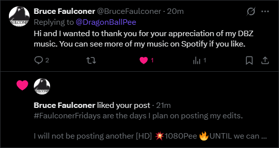 DragonBallPee's tweet photo. BRUCE FAULCONER LIVES!
#FAULCONER 👑
HAIL TO THE #NOTEGOAT ! 🎵🐐
#Bruceys ✅/
#BruceysGooseys ✅ https://t.co/Fxhx4xOfsm