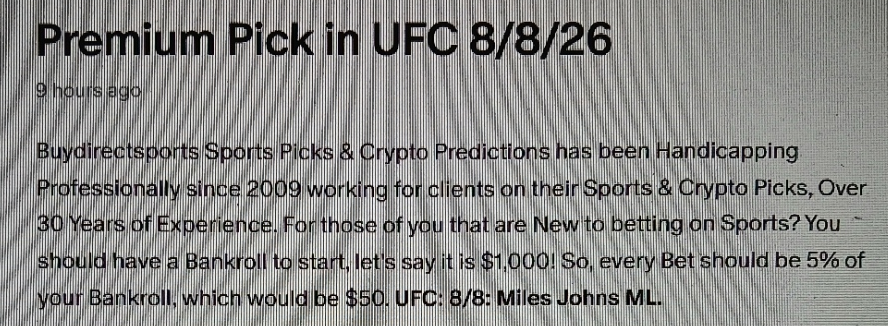 Buydirectsports's tweet photo. Another 1-0 day in #UFC #CashIt Sent to Clients Earlier! You Know we got the #Receipts👇 #X #GamblingX #CryptoX #SportsBetting #SportsGambling #TimeStamped #Proof #Documented 100% #Transparent Join:👉 https://t.co/T3gNCZ54Sd https://t.co/snmU8earec