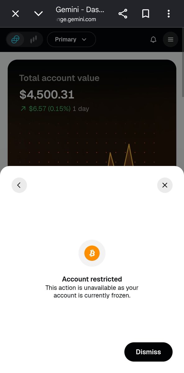 broookeex3's tweet photo. Not letting me withdraw or sell my bitcoin 
@Gemini @GeminiSupport https://t.co/EdQiAy4mX4