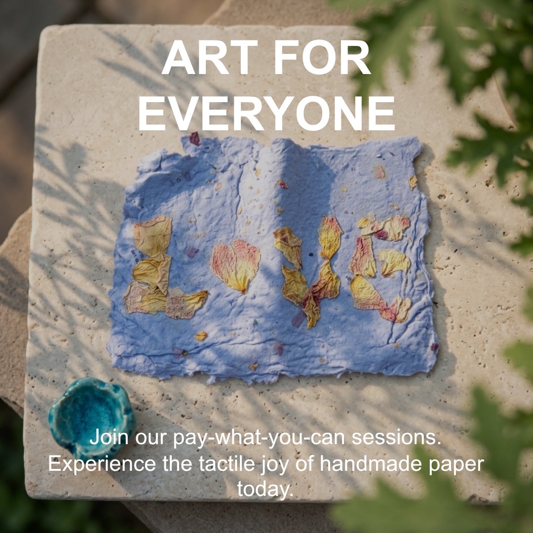 Recycle2art's tweet photo. You don’t have to be an artist. You just have to be willing to play.  Come make paper with me tomorrow.  
Paper Making Workshop • Sunday, August 9
We’ll turn recycled paper into beautiful handmade sheets and play with color, flowers, fibers and texture.
Pay what you can https://t.co/7VGH0MjEIl