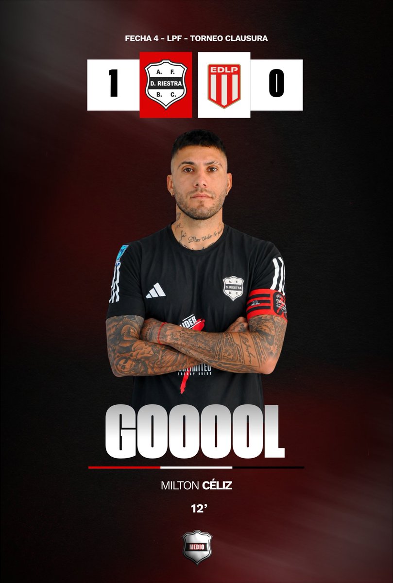 Riestramedio's tweet photo. ¡GOOOOL!

⚽️ Milton Céliz 
🕢 12’ PT

Riestra 1 - 0 Estudiantes https://t.co/IJuXwAog9b