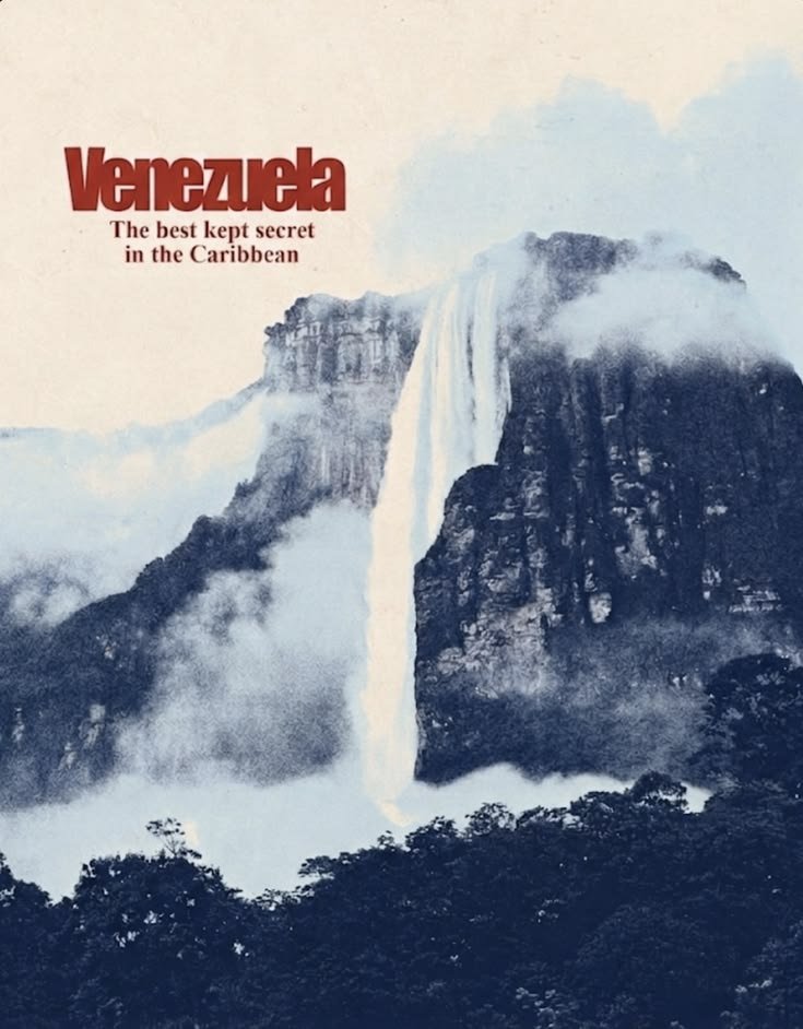 Marcvlza's tweet photo. Recreaciones modernas de campaña publicitaria oficial de turismo usada por la Corporación Turismo de Venezuela 🇻🇪 en los 70s y 80s.

1. Salto Ángel (Kerepakupai Vená) - Parque Nacional Canaima, Edo. Bolívar 💧
2. Medanos de Coro, Edo. Falcón 🏜️

Créditos a sus debidos autores. https://t.co/n697KOcLvq
