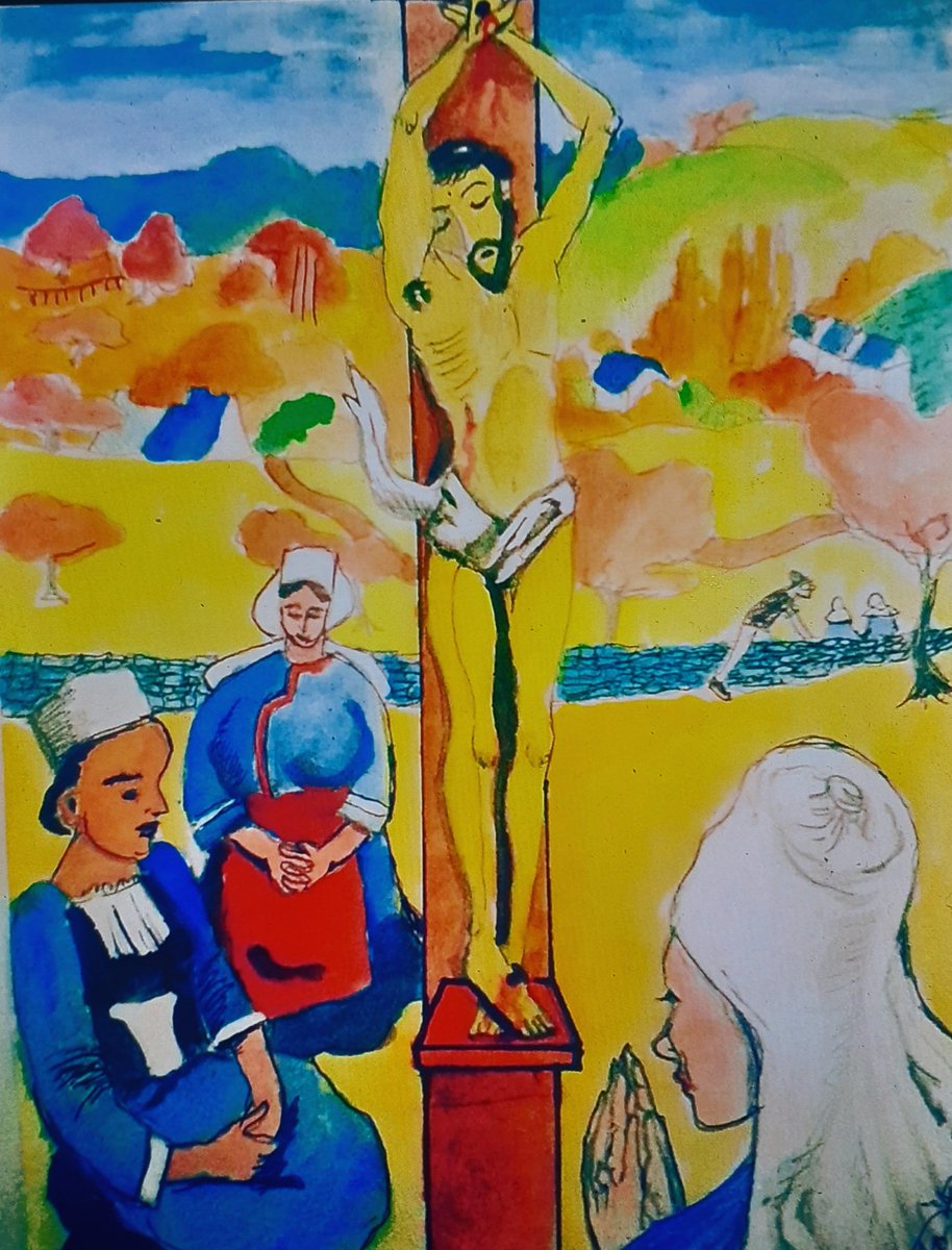 5648seven's tweet photo. 『Copy and arrange of Yellow Jesus』（2016）
I respect P ・Gauguin 💛
#模写
#gallery60 https://t.co/uvg0bV6ZIe
