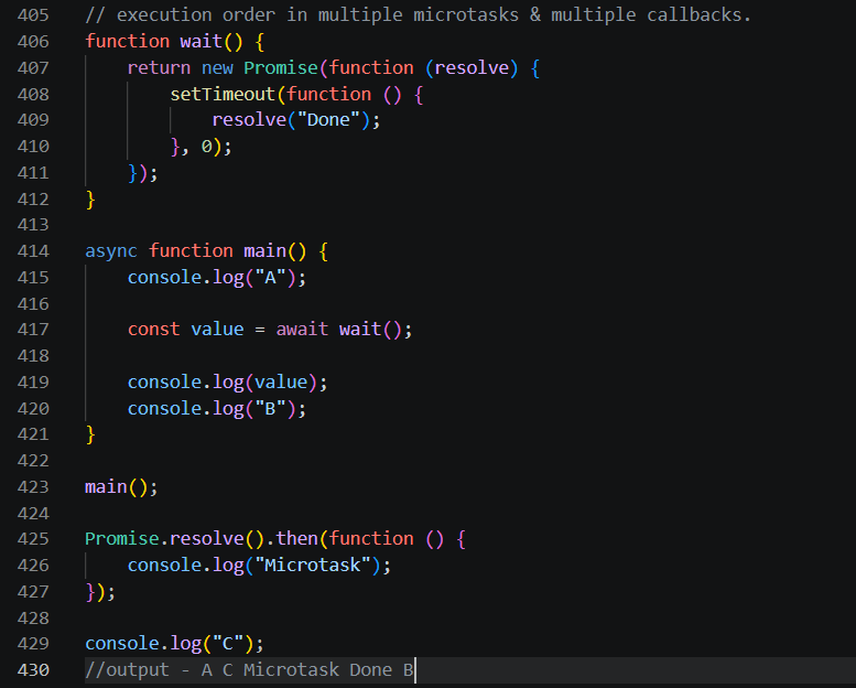 100xriya's tweet photo. Practicing async/await questions today. Understanding the logic of multiple callback and microtask queues... 
Getting the concept of event loop and execution order now. https://t.co/XsYXjuZw8j