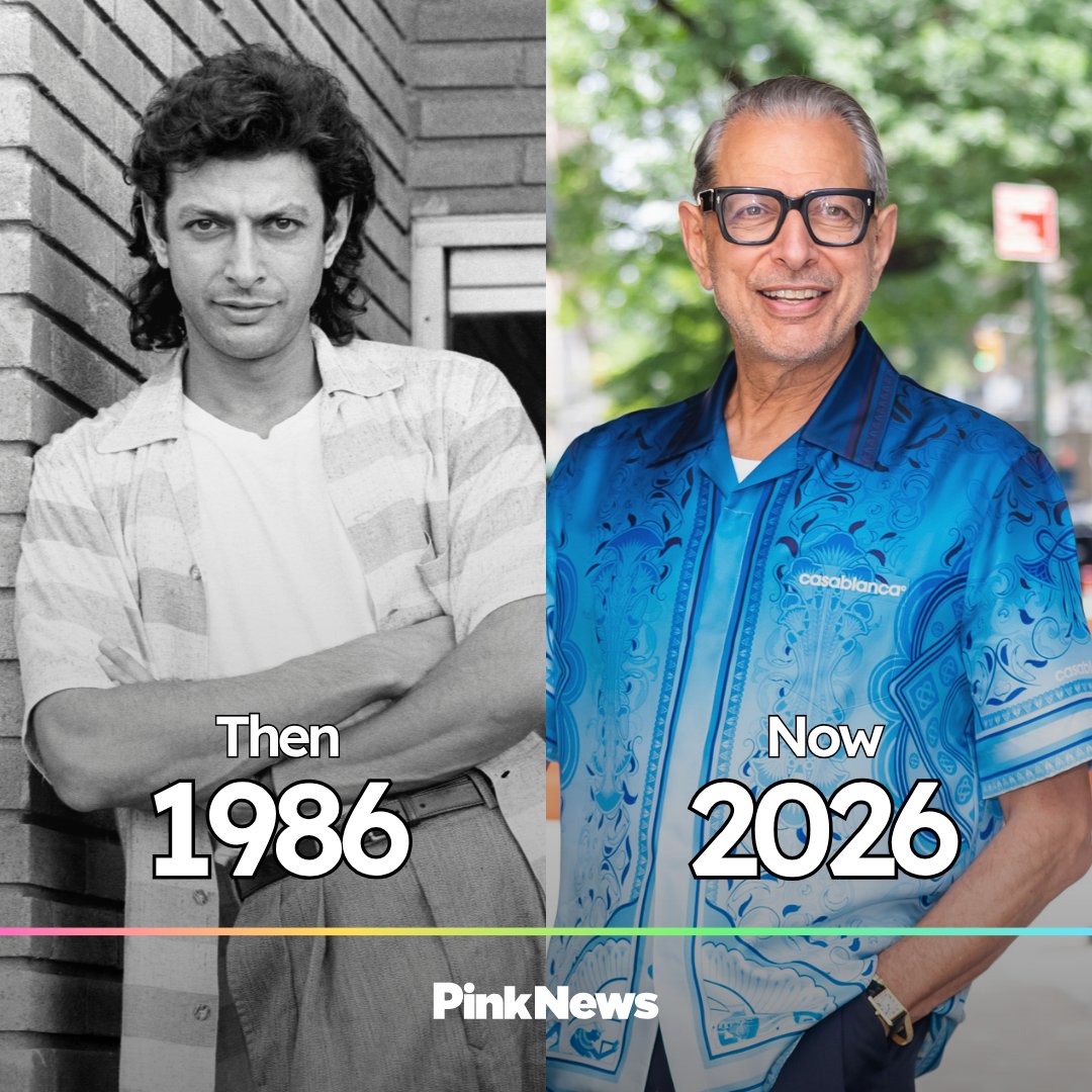 PinkNews's tweet photo. What makes the weekend better? A Jeff Goldblum appreciation post, of course.

Then: Taking photos for an interview in August 2026.

Now: Enjoying the sunshine on the Upper East Side of NYC in August 2026.

📷 Getty https://t.co/CqVSfKdrZX