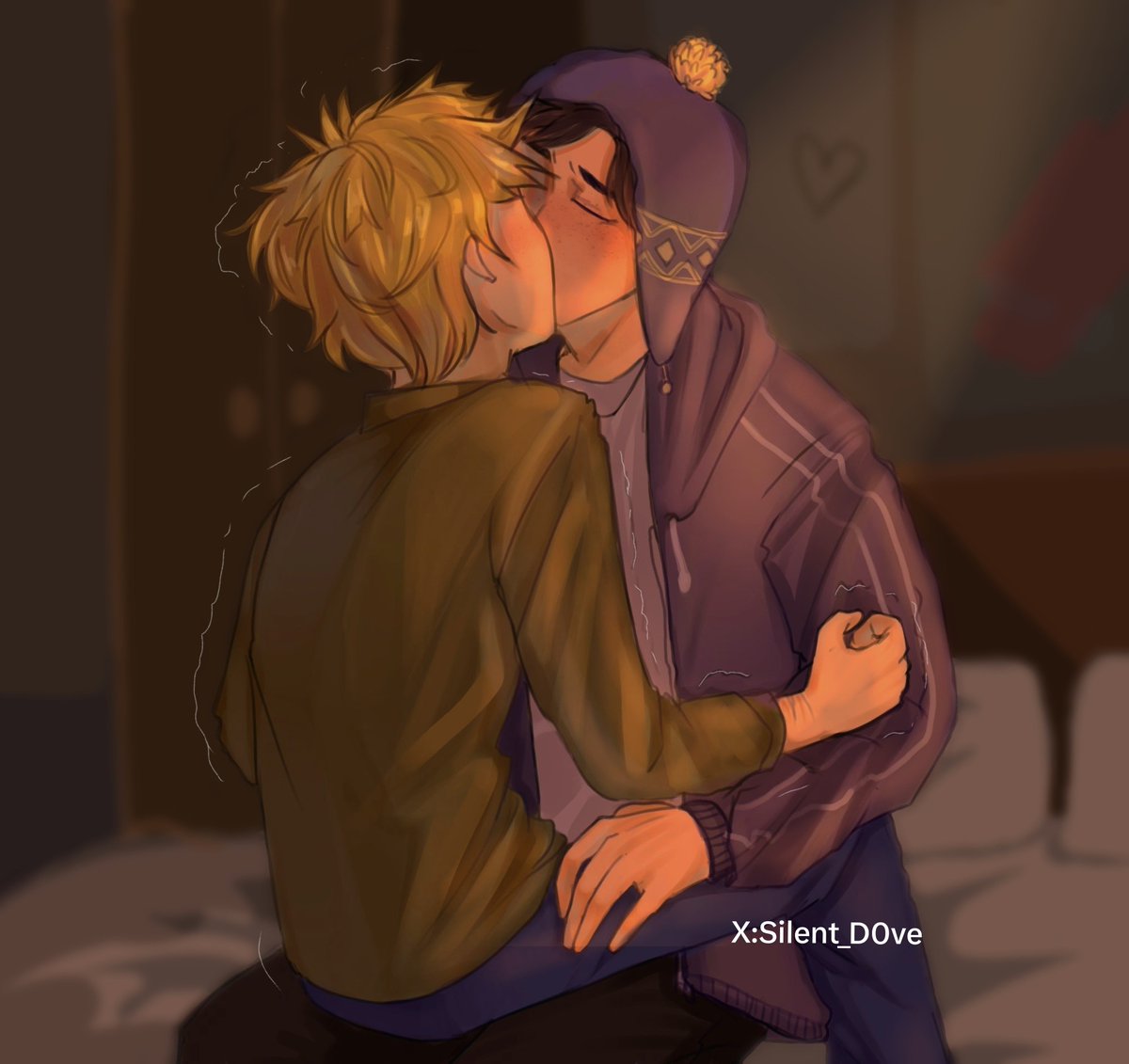 Silent_D0ve's tweet photo. Their first kiss🥹

 #spcreek #sptweek #spcraig #fanart https://t.co/h7S162vnmb