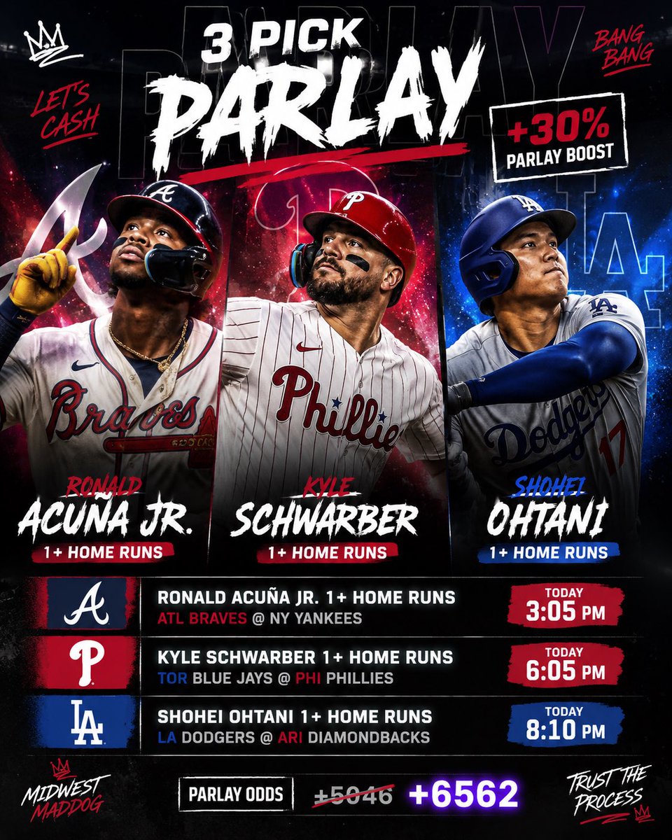 MidwestMadDog's tweet photo. MLB LOTTO ☝🏼⚙️

(+6562) via @DKSports

MUST FOLLOW
@MidwestMadDog
@GTTMParlayJuice
@M_KnightBMS
@TFLDiscord

LINK BELOW 👇🏼 3 DAYS FREE 🆓 https://t.co/uLyBC3iHnF