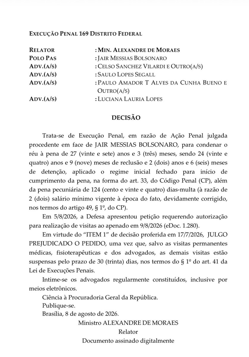 marsiglia_andre's tweet photo. Moraes agora proíbe até o Dia dos Pais de Bolsonaro e dos filhos. Lula quando estava preso recebeu visitas de todos os familiares https://t.co/sQPN91wxZr
