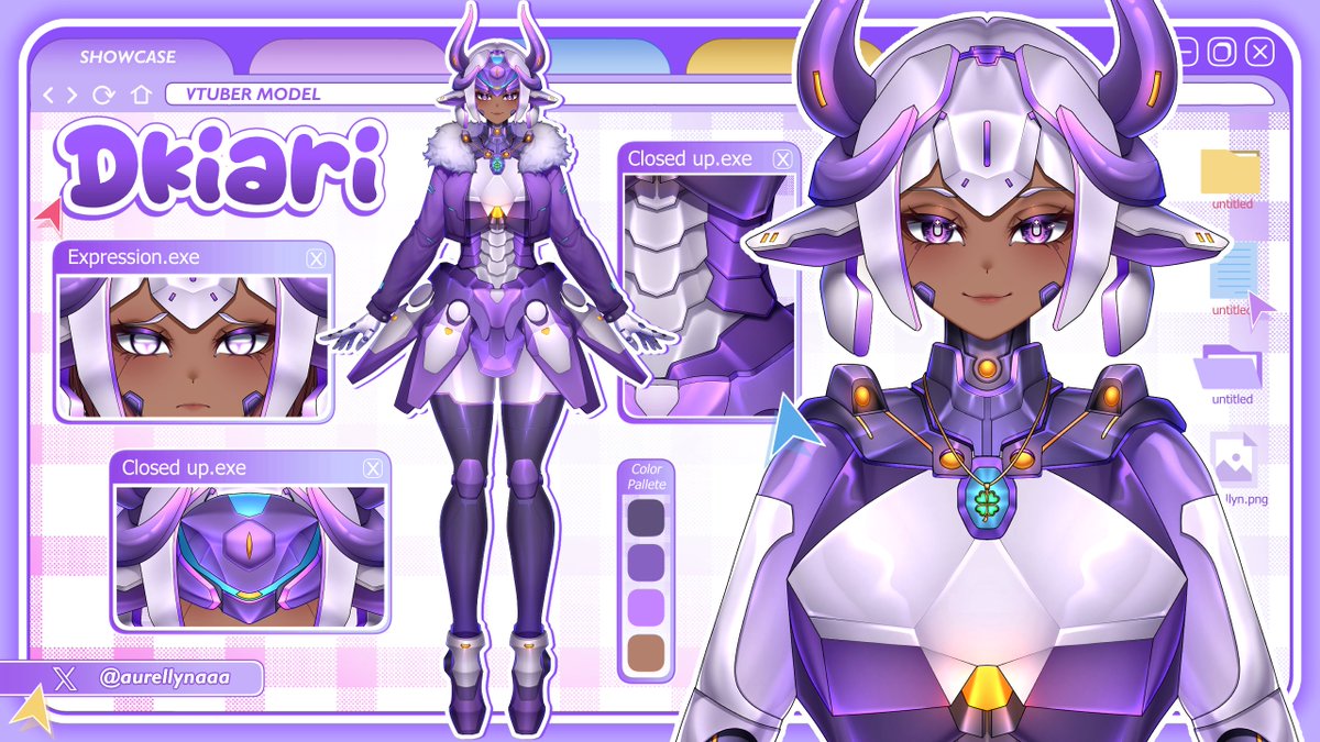 Dkiari1's tweet photo. My new modal by the wonderful @aurellynaaa to say I'm happy with it i a understatement i cant wait to get it rigged #vtuber #live2d https://t.co/aB9C1RBPj0