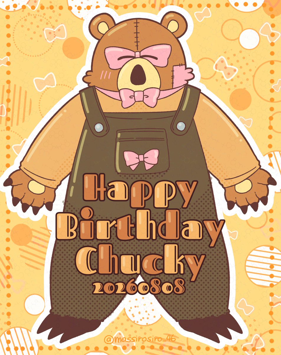 massirosiro_46's tweet photo. チャッキー誕生日おめでとう！！🐻🎀
#チャッキー誕生祭2026 
#チャッキー生誕祭2026 
#ブラックチャンネル https://t.co/auC6tbLaoj