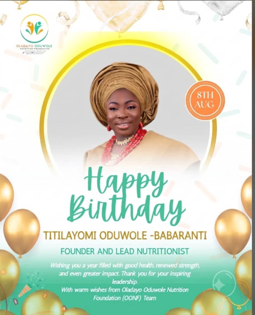 oon_foundation's tweet photo. Happy Birthday to Our Founder &amp; Lead Nutritionist!

Today, we celebrate Mrs. Titilayomi Oduwole- Babaranti, a passionate nutrition advocate, inspiring leader, and the driving force behind the Oladayo Oduwole Nutrition Foundation (OONF).

Happy Birthday, Ma! 🥳💚🧡 https://t.co/wIdeUt8pci