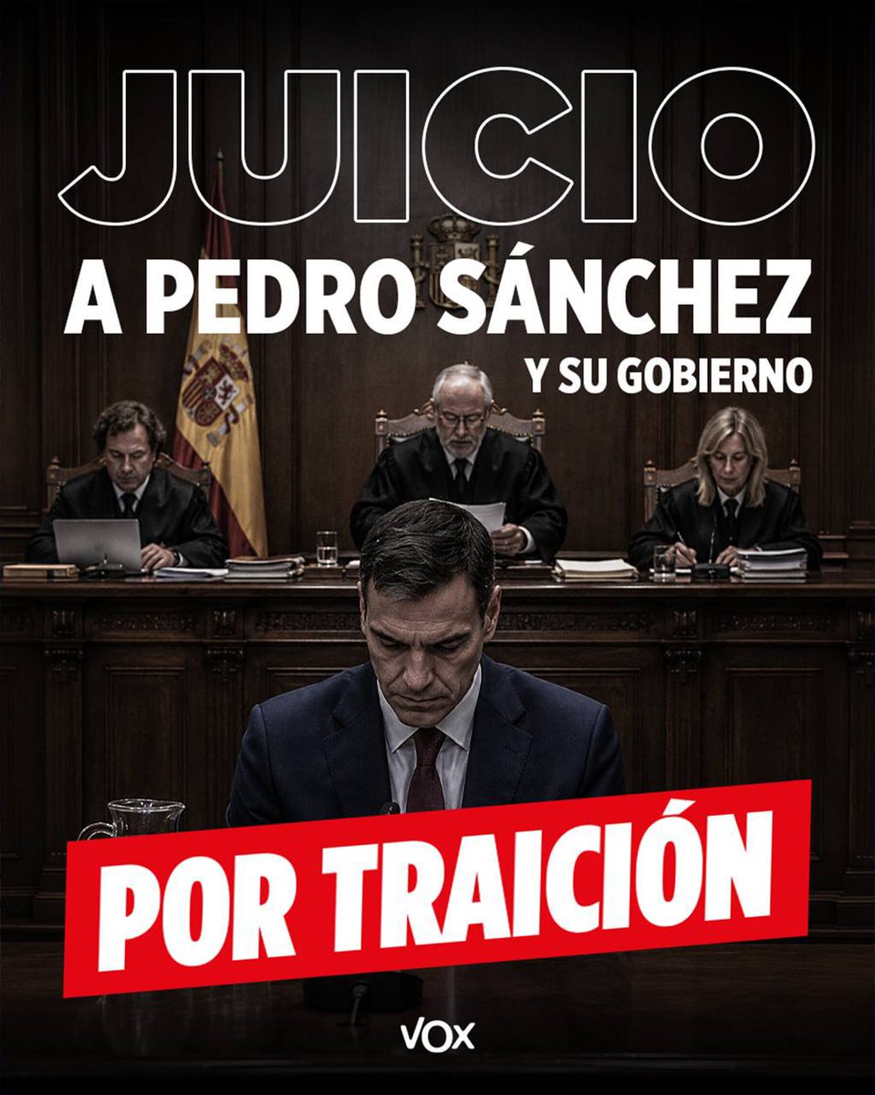 cid_lauri's tweet photo. @Santi_ABASCAL Juicio a Pedro Sánchez y su gobierno por traición 🙏 https://t.co/DMi8E0wHJe