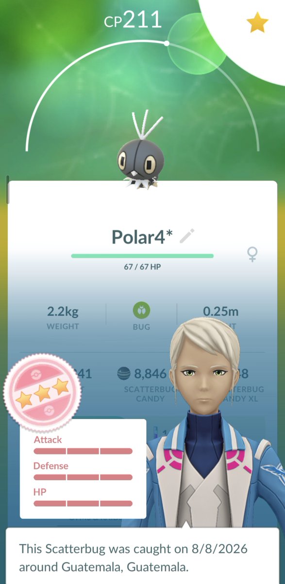 25reckholder25's tweet photo. ⭐🐛Perfect Polar #Scatterbug!!🐛⭐

#PokemonGO
#PokemonGOapp https://t.co/6Vp6ocXu91