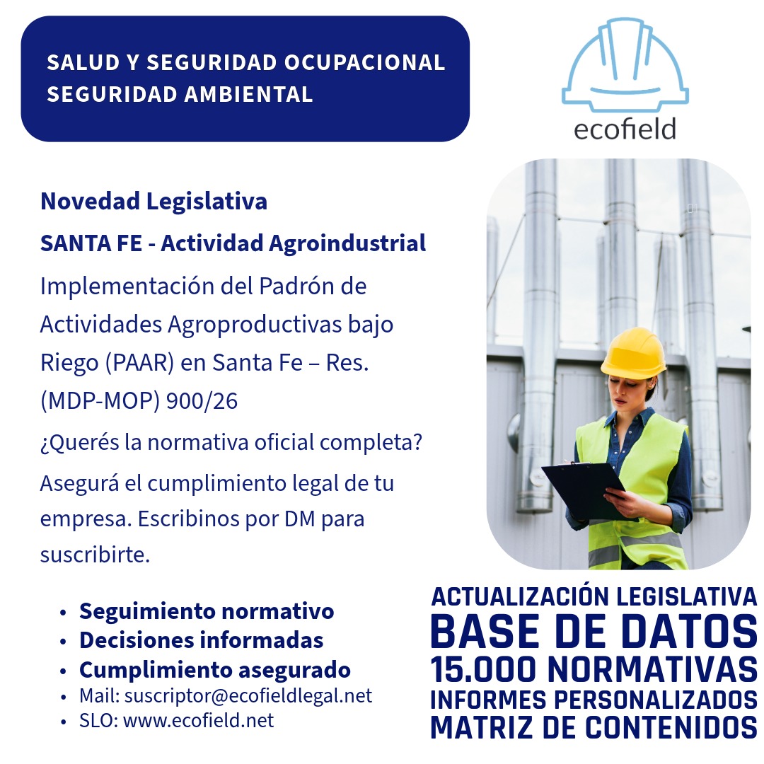 ecofield's tweet photo. Novedad Legislativa
SANTA FE - Implementación del Padrón de Actividades Agroproductivas bajo Riego (PAAR).
#Agroindustria #ecofield #SantaFe #PAAR
Marco operativo para la aplicación de la alícuota diferencial en energía eléctrica destinada a riego (Ley Nacional 27802). https://t.co/IQ9PJvoaOZ
