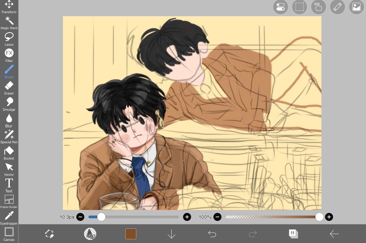 mar0jer's tweet photo. while making an art ^_____^ (bad sketch ik so went straight to coloring) https://t.co/YSdyyXX4Bx
