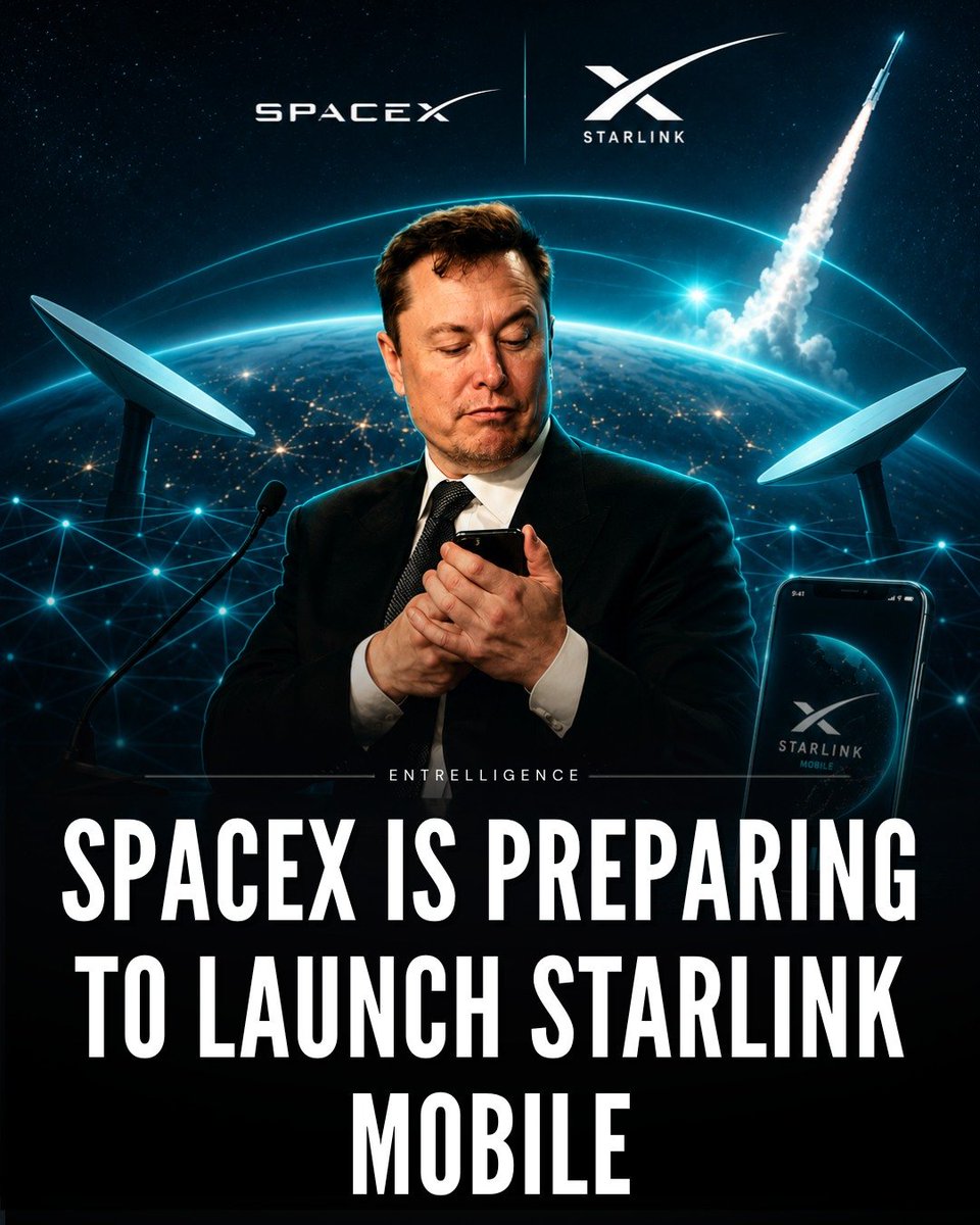 cosmicpulsee's tweet photo. 🚀 JUST IN: SpaceX Is Preparing to Launch Starlink Mobile

SpaceX is reportedly transforming its direct to cell initiative into a full retail mobile carrier called Starlink Mobile, with a consumer launch targeted for the end of 2027.

The service is expected to go beyond providing satellite backup through partners like T Mobile, combining satellite connectivity with terrestrial networks to offer customers a seamless mobile experience under the Starlink brand.

If successful, Starlink Mobile could reshape the telecom industry by taking on traditional wireless carriers and bringing satellite powered mobile coverage directly to consumers on a global scale. 📱🛰️🚀🌍
