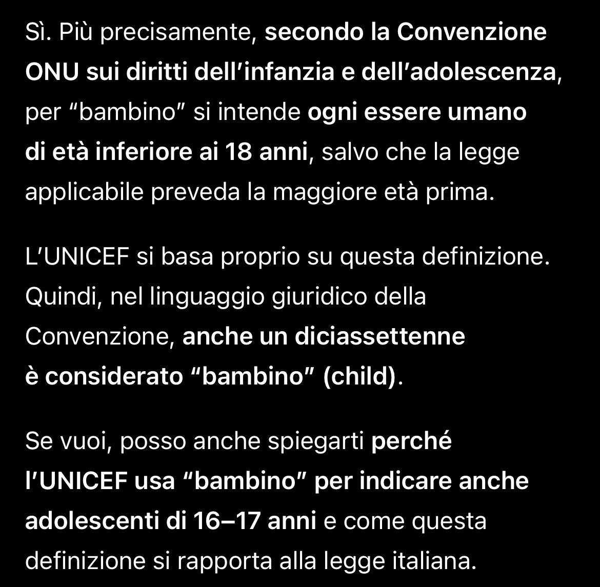 a_diligent_one's tweet photo. @moresca1981 @guffanti_marco L’Unicef (e in generale l’Onu) considera “bambini” i minori fino a 17 anni e 364 giorni, circostanza che i propagandisti come la Jebreal sanno perfettamente ma “dimenticano” sistematicamente di precisare. https://t.co/sjwfepKkzV