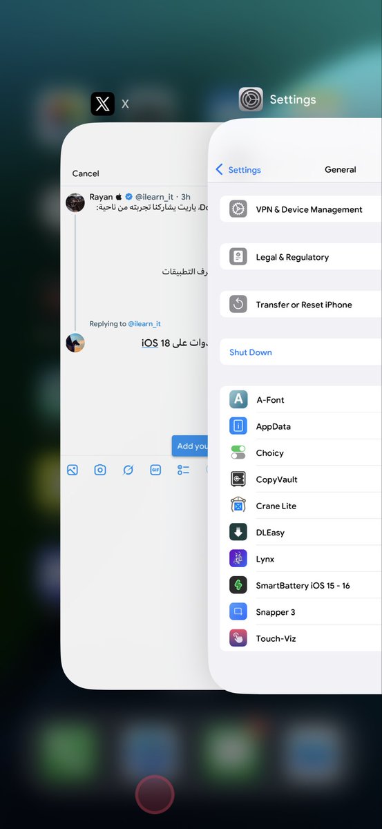 ipapplus's tweet photo. @ilearn_it العيب الوحيد الحالي 
عدم توافق الادوات على iOS 18 كثير منها يسبب سيف مود 

اما على 17 فاغلبها مدعوم وبدون مشاكل ومستقر https://t.co/xXPJ7zlkjA