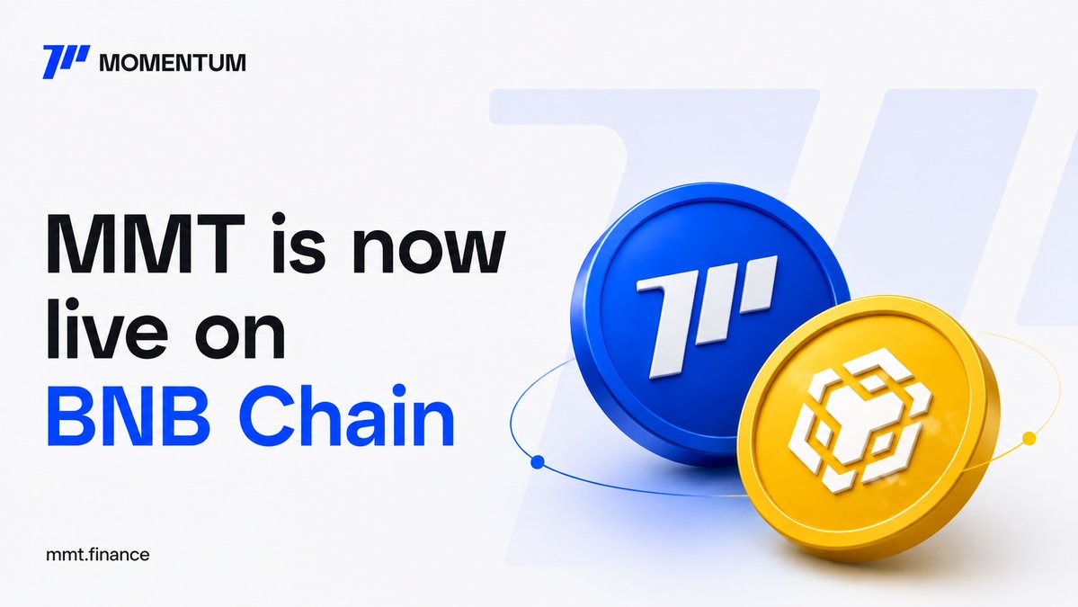 MMTFinance's tweet photo. $MMT is now live on $BNB Smart Chain. Binance integration is complete, deposits and withdrawals are open.

Built on $SUI. Now available to a broader market.

https://t.co/Owx7ZJpXvH https://t.co/U2dycdJC9J