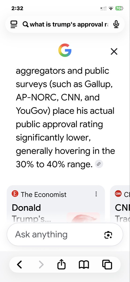christ_73420's tweet photo. @FERMOR_23 @StephenM The truth is inconvenient for you cultists huh? Your conman/cult leader the orange faced clown trying to say his approval rating is in the 50'a to 60's, yet it is at a sad 30 to possibly low 40's. you folks are easy marks https://t.co/Cv6dDnSbLL